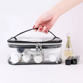 

Transparent Cosmetic Bag Women Travel Makeup Bag PVC Make Up Bath Toiletry Wash Beauty Organizer Set Storage Pouch Case
