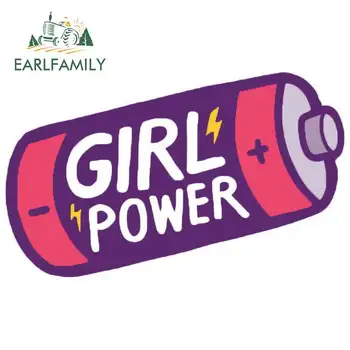 

EARLFAMILY 13cm x 7.9cm for Girl Power Battery Car Stickers and Decals DIY Personality Creative Sticker Fashion Simulation Decor