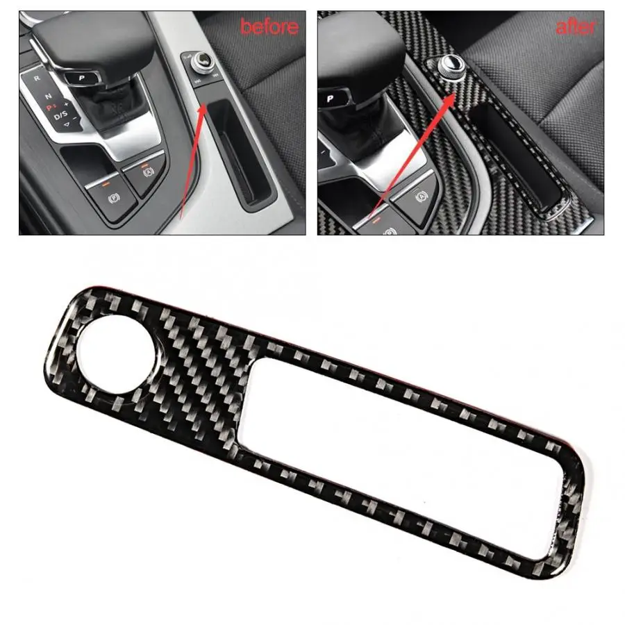 

Carbon Fiber Interior Volume Adjustment Cover Trim Sticker Fits for Audi A4 B9 2017 2018 2019 car accessories