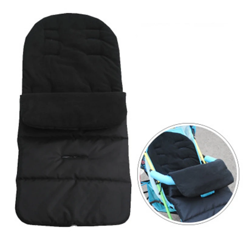 Сумка-комбинезон для сиденья автомобиля детская коляска зимний спальный мешок зима-осень детский теплый спальный конверт для малышей Прогулочная ДЕТСКАЯ КОЛЯСКА с конвертом сумка - Цвет: black