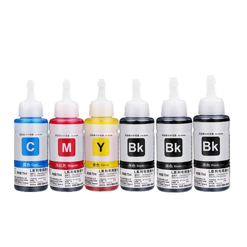 Dye Refill Ink kit for Epson L100 L110 L120 L132 L210 L222 L300 L312 L355 L350 L362 L366 L550 L555 L566 printer