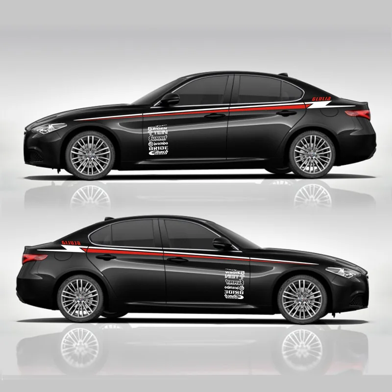 World Datong, автомобильный Стайлинг, Спортивная Автомобильная наклейка для Alfa Romeo Giulia, автомобильные наклейки с обеих сторон, спортивные авто наклейки, наклейка, автомобильная виниловая пленка