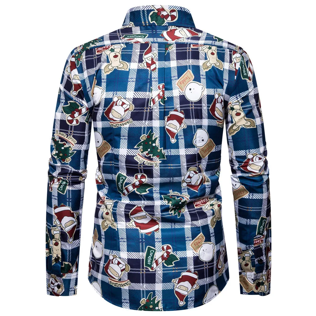 Мужская рубашка chemise homme moda masculina осень зима Свободная Повседневная Рождественская тонкая рубашка с длинными рукавами Топ Блузка для женщин