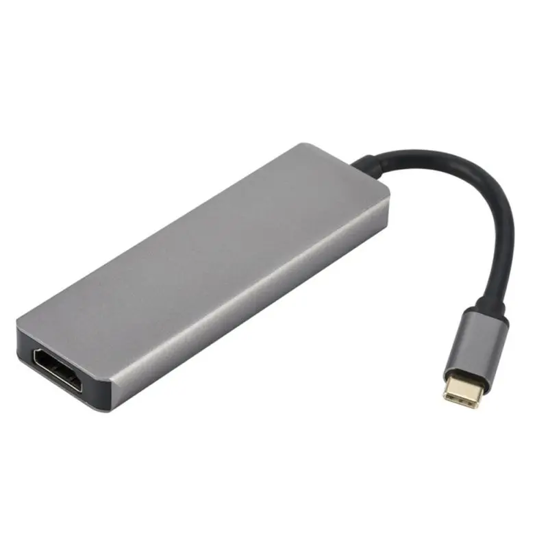 Type C 5 в 1 концентратор USB 3,0 5 Гбит/с 4K HD Прозрачный HDMI TF считыватель карт памяти конвертер адаптер