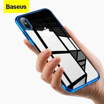 

Baseus Clear Transparent Case For iPhone Xs Max Xr Xsmax Luxury Hard PC Plating Protective Coque For iPhonexs Back Cover Fundas