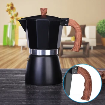 

300ml Italian Espresso Stove Top Coffee Maker Percolator Pot 6 Cups Black Household And Kitchen Accessories