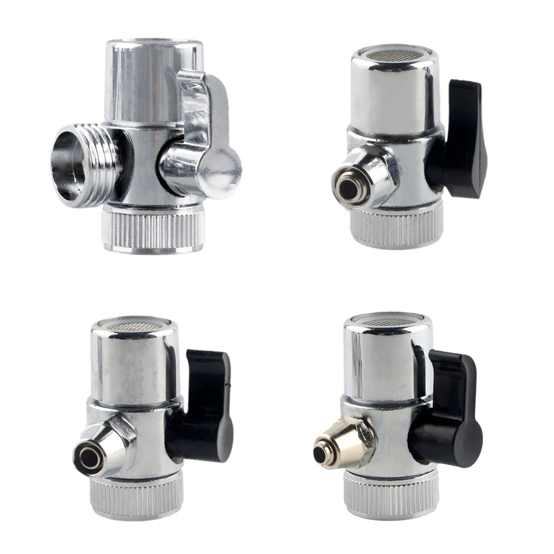 Kitchen Bathroom Sink Faucet Water Filter Diverter Valve For Push On 1/4 Inch Tubing Replacement