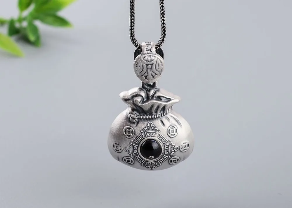 3D 999 Серебряная Тыква подвеска из чистого серебра, подвеска на удачу, подвеска на удачу