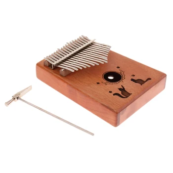 

Mahogany Wood 17 Note Kalimba Mbira Finger Bag Tuning Tool for Christmas