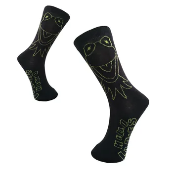 

Men's Standard Sock Creative Man's Cartoon Frog Socks Black Unisex Long Funny Cotton Sox Adult Spring Autumn Trendy Skarpetki