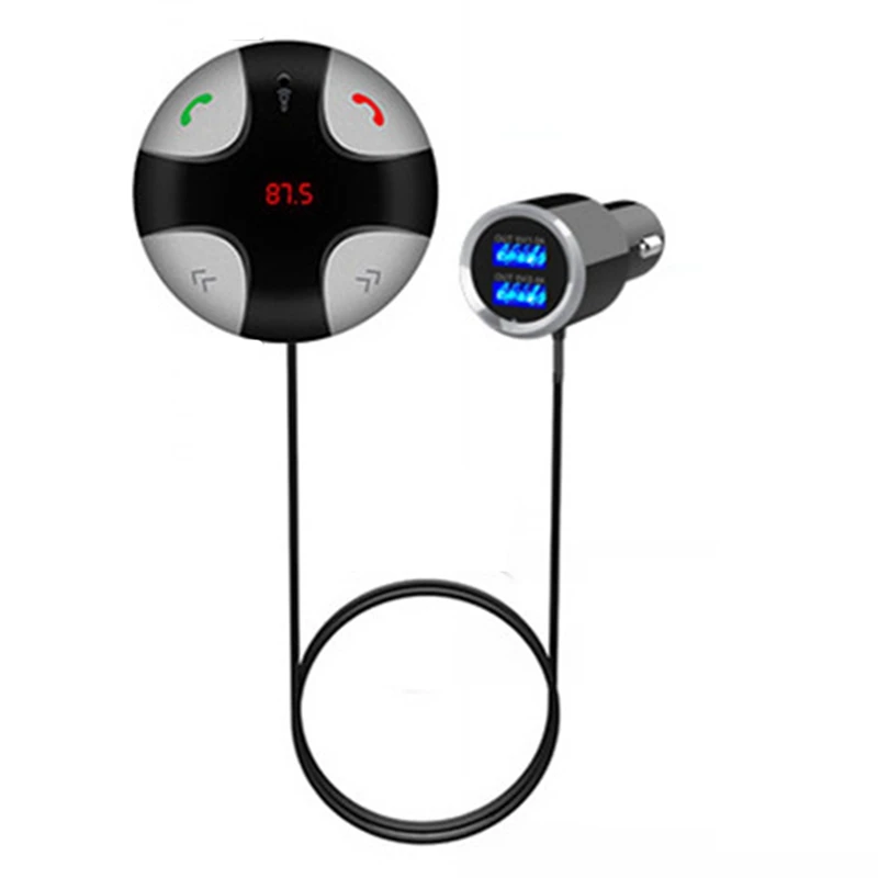 Gray Bluetooth автомобильный комплект lcd громкой связи fm-передатчик прикуриватель беспроводной MP3-плеер Поддержка TF карты воспроизведения музыки двойной USB зарядное устройство - Название цвета: Gray