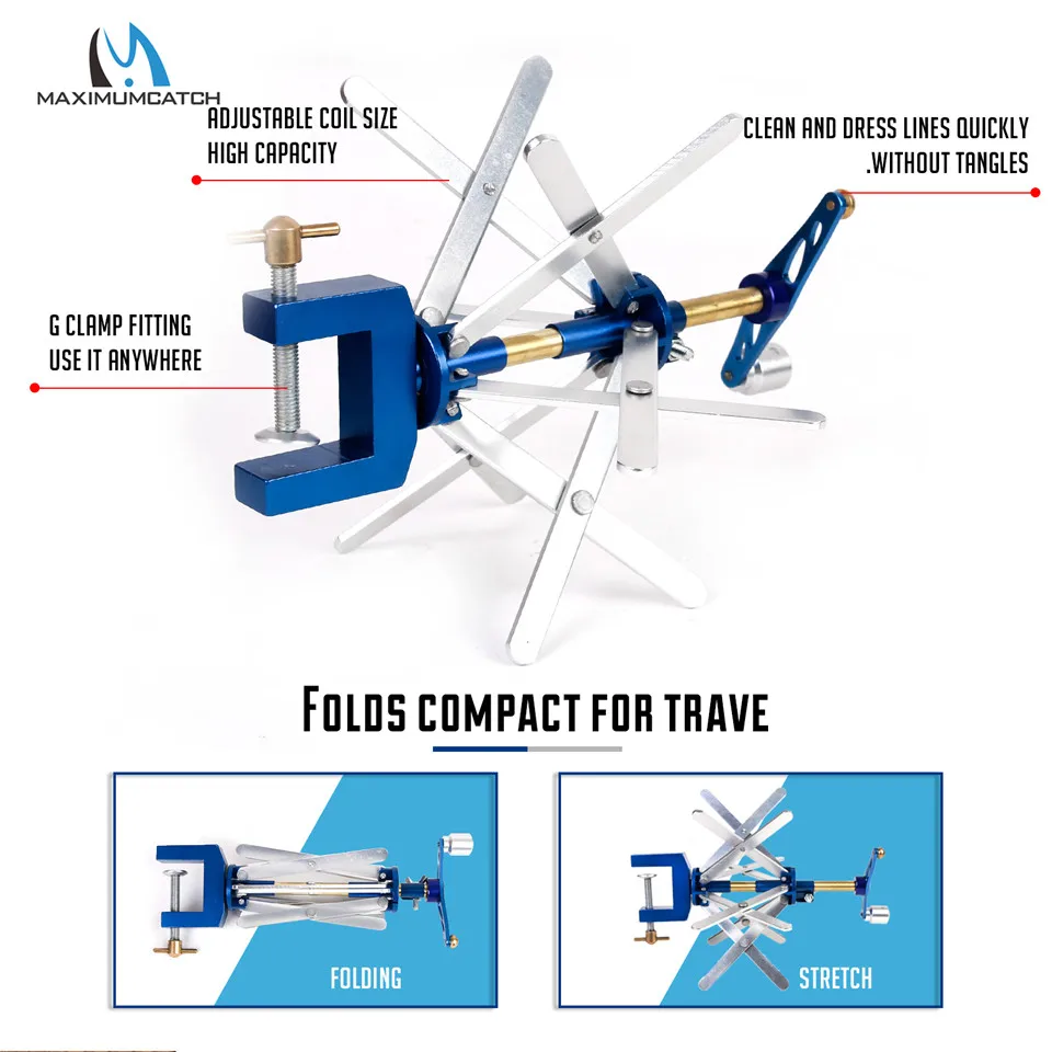 Maximumcatch Регулируемый Fly мотальное устройство для лески Нержавеющая сталь Летающая катушка, катушка для лески