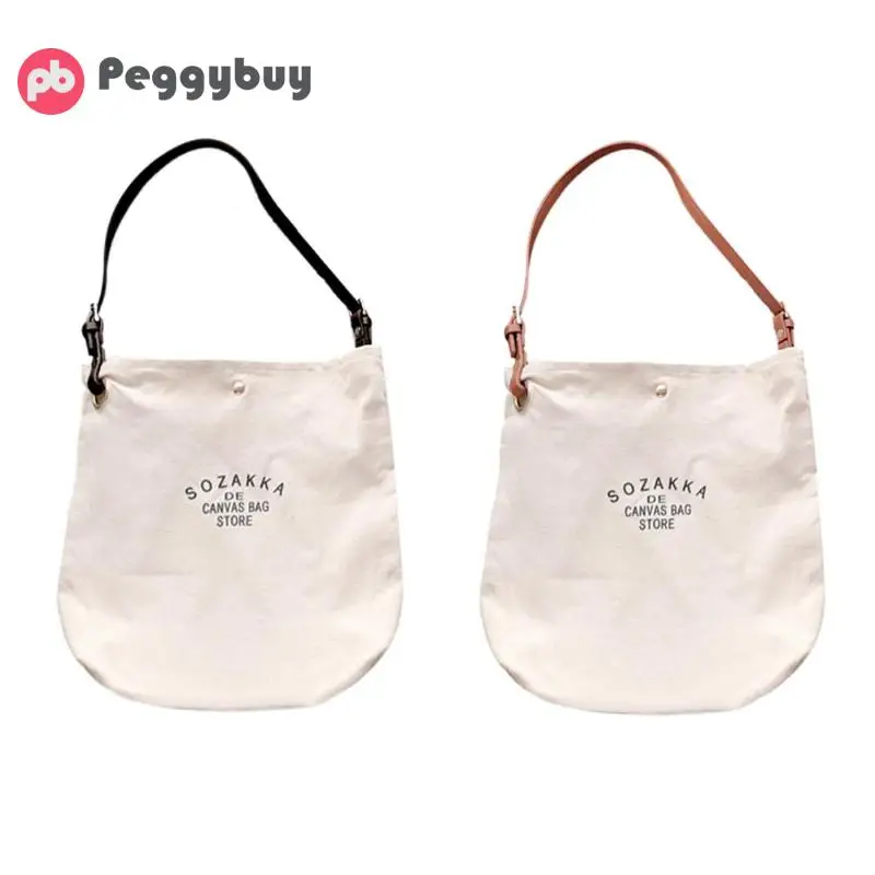 

Women Simple Big Capacity Canvas Bag Vintage Zipper Bag Ladies Shoulder Messenger Bag Letters Tote Casual Large Capacity Handbag