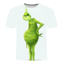 Новинка года; модная летняя футболка для мужчин и женщин с принтом из мультфильма «The Grinch»; Повседневная футболка для мальчиков с 3D принтом в стиле аниме; S-6XL;