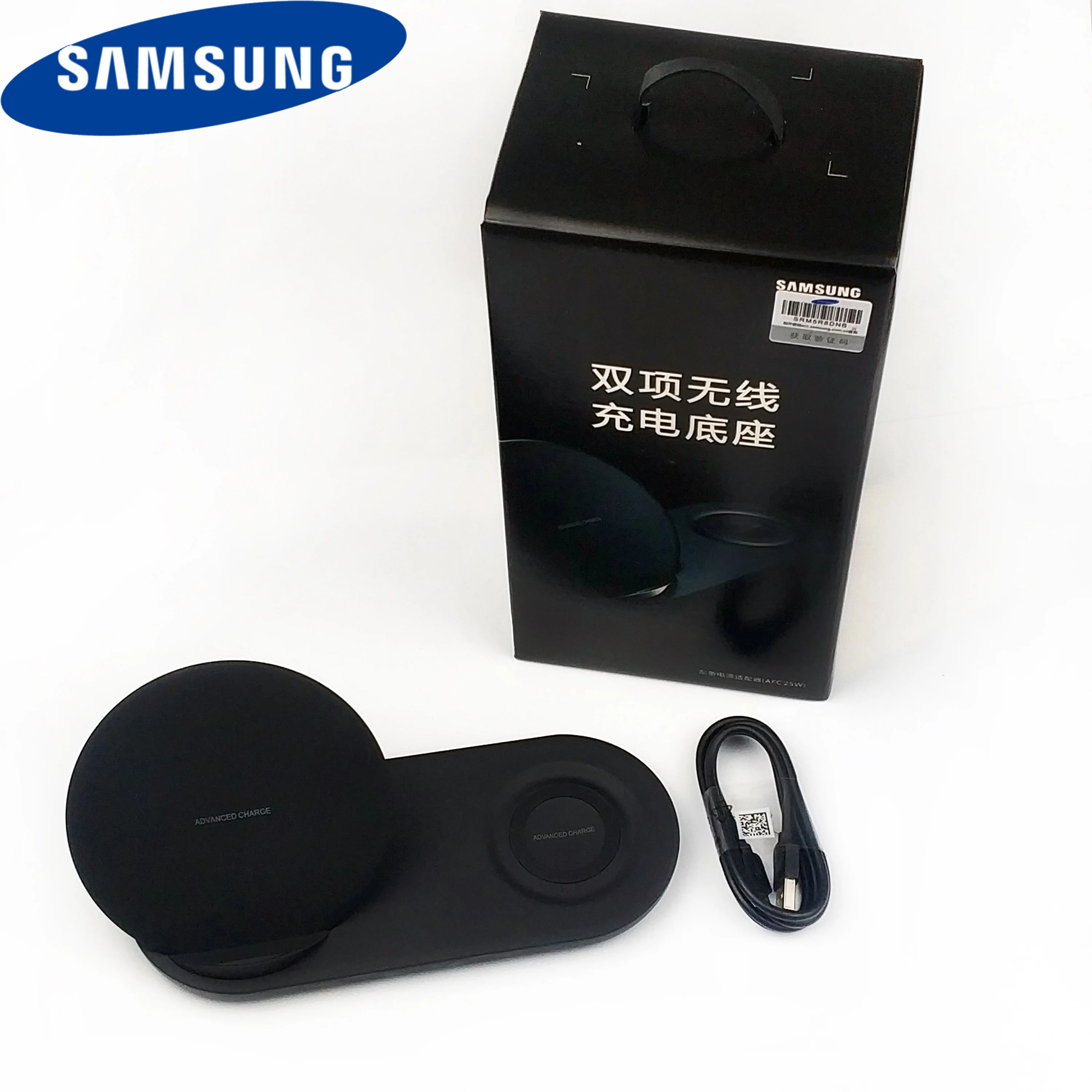 

Samsung Galaxy Note 10 Wireless Qi Charger 25w dual smart charge base adapter for S10 S9 S8 Note 8 9 10 mobilephone
