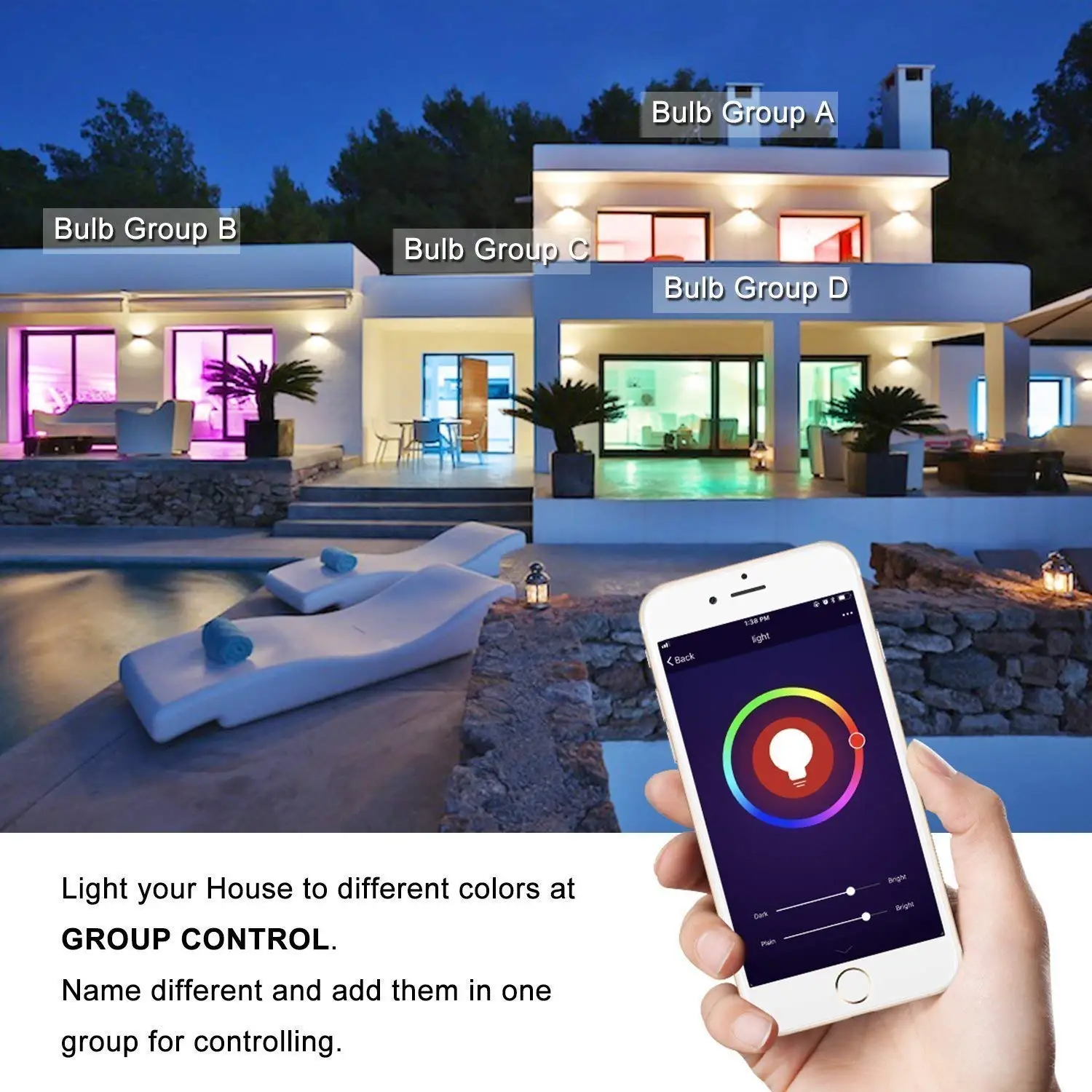 Умная Светодиодная лампа E14 7 Вт Wifi светильник с регулируемой яркостью RGB теплый