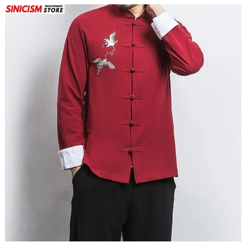 

Sinicism Store Mens Embroidery Chinese Style Jacket Men Oversize Casual Buckle Jackets Top 2020 Male Autumn Traditional Coat 5XL