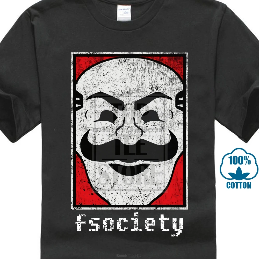 Mr Робот Fsociety логотип Футболка символ хакер Anonymous Virus ТВ серии Высокое качество
