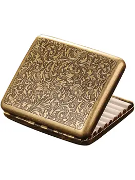

Brass Cigarette Cases(Hold 20 pcs) Metal Cigarette Box Smoking Supplies