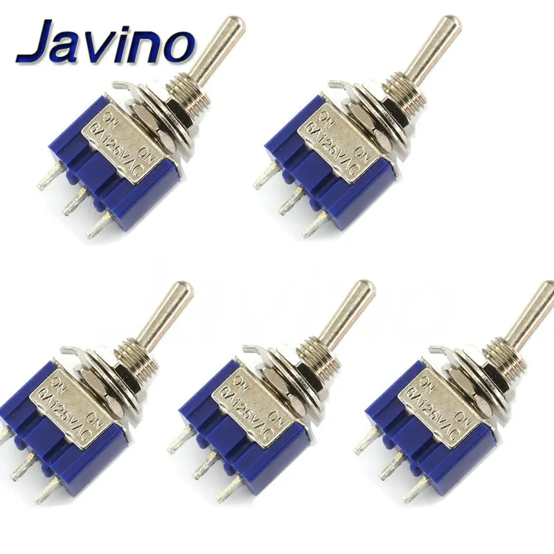 

5Pcs AC ON-ON SPDT 2 Position Latching Toggle Switch 6A 125V