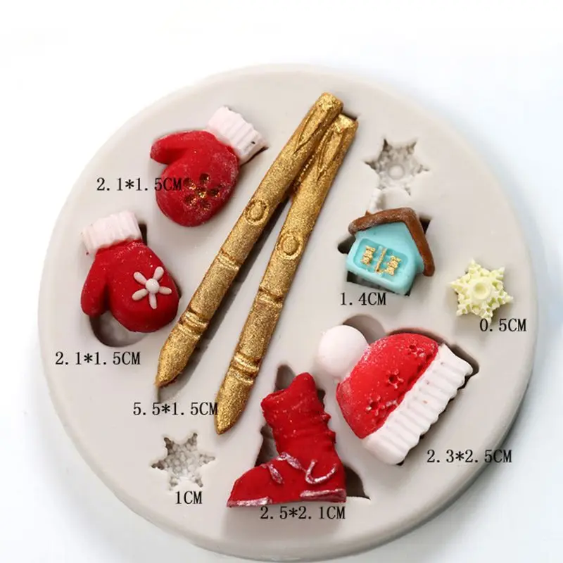

3D Christmas Gloves Snowflakes Silicone Mold Fondant Cake Chocolate Decorating