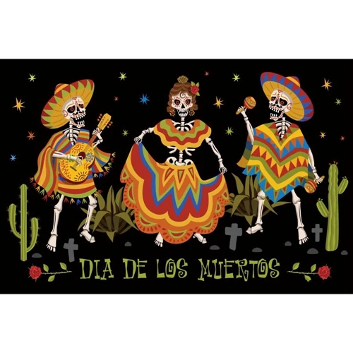 Yeele День мертвых фон Dia DE Muertos Мехико наряды вечерние сахарный череп фотография Фон фиеста декоративный баннер - Цвет: NBK27857