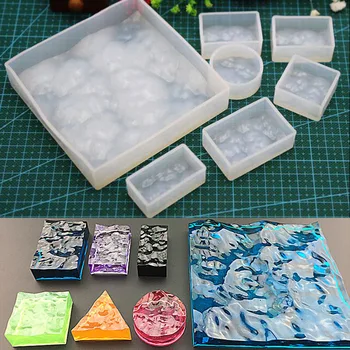 

Ocean Water Wave Silicone Epoxy Mould for Resin Decorative Craft DIY Splice Island Mountain Mold Epoxy Resin Molds for Jewelry