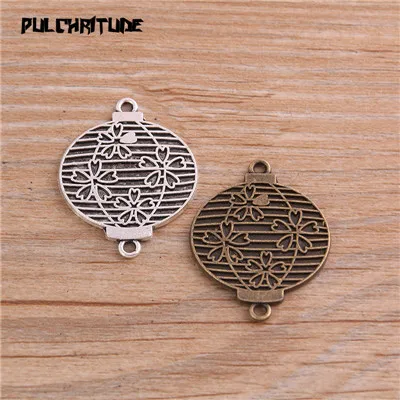 two color PULCHRITUDE, 6 шт., 24*30 мм, два цвета, металлический сплав цинка, праздничный фонарь, талисманы, соединитель, подходит для ювелирных изделий, медицинский завод, подвеска, задатки - Окраска металла: two color