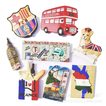 

Fridge Magnets Souvenirs FC Barcelona Berlin Wall Germany France British Portugal Landmark building Magnets Sticker Crafts Decor
