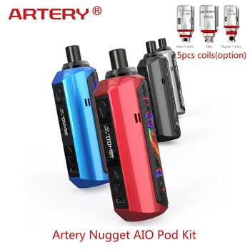 

Artery Nugget AIO kit 1500mAh built-in battery 2.0ml Pod Cartridge 1.4ohm/0.4ohm/RBA E-cig Vape Pod Kit vs Vinci X