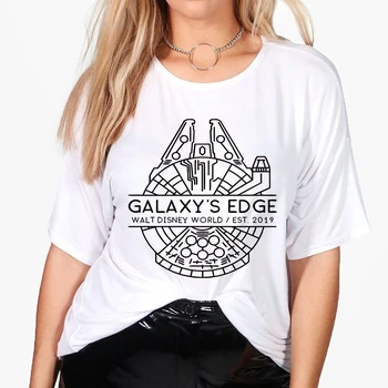 

Galaxy's Edge Walt Disney World Oversize Spring Summer Harajuku T-shirt Mandalorian Graphic Plus Size Tshirt Female T shirt