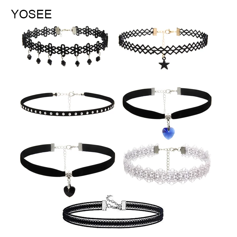 Yosee New Arrival Jewelry Sets Chain Necklace Black Gothic Choker | Украшения и аксессуары