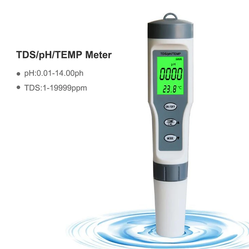 Профессиональный Цифровой тест воды er 3 в 1 тест Tds/Ph/Temp контроль качества воды тест er комплект для бассейнов питьевой воды