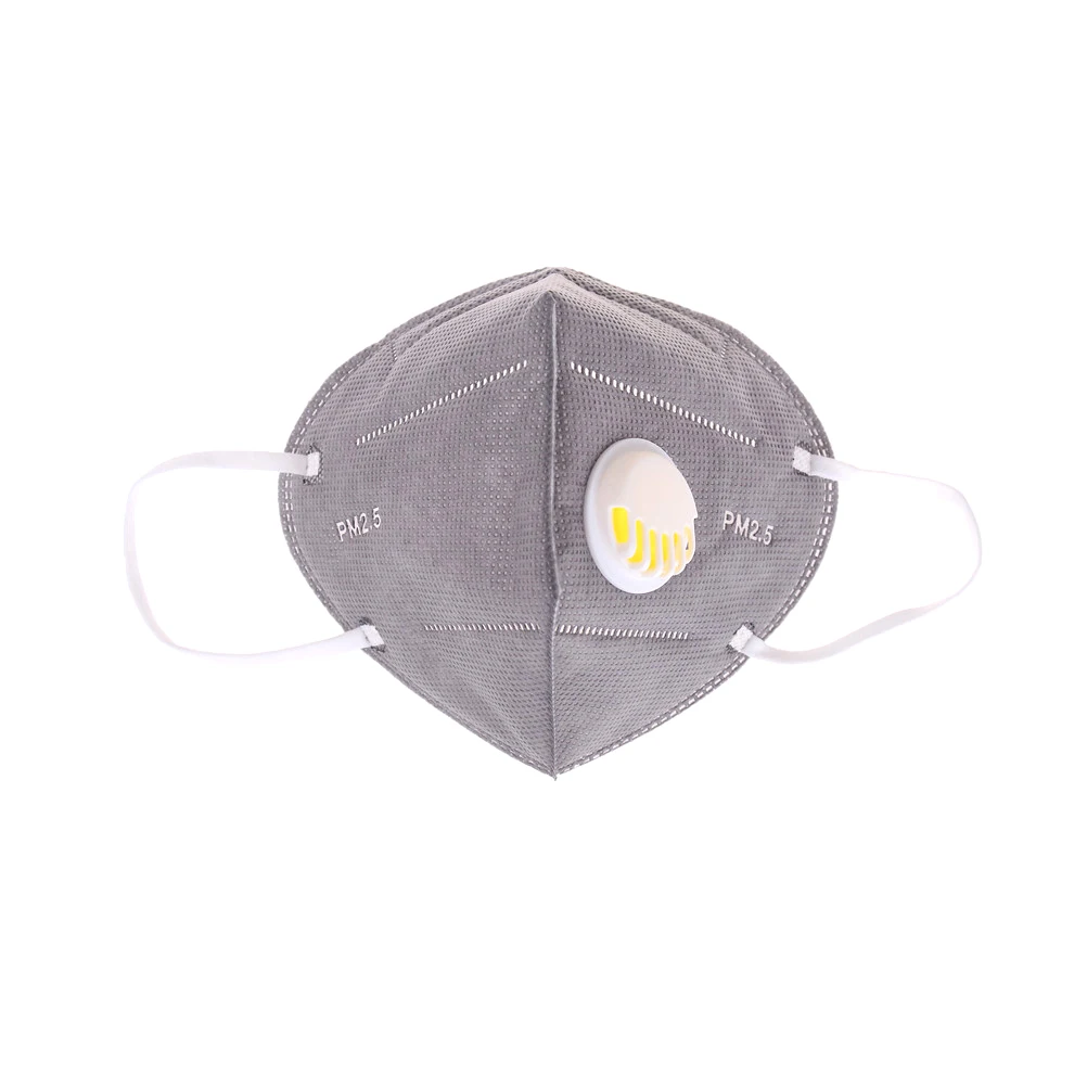 Фильтр с активированным углем респиратор Рот-защитная маска лицо дышащий хлопок PM2.5 противопылевая Маска Клапан Анти-пыль рот маска - Цвет: Серый