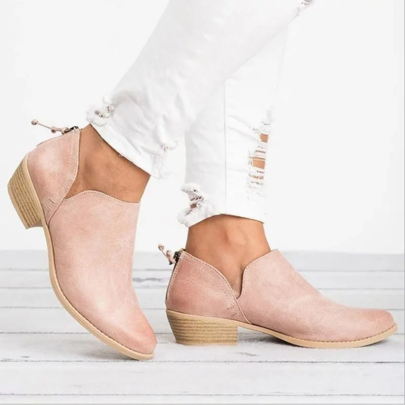 

2019 Chic Women Ankle Boots Square High Heels Autumn Winter Shoes Woman Bowtie Slip On Chelsea Boots Female Booties Plus Size 44