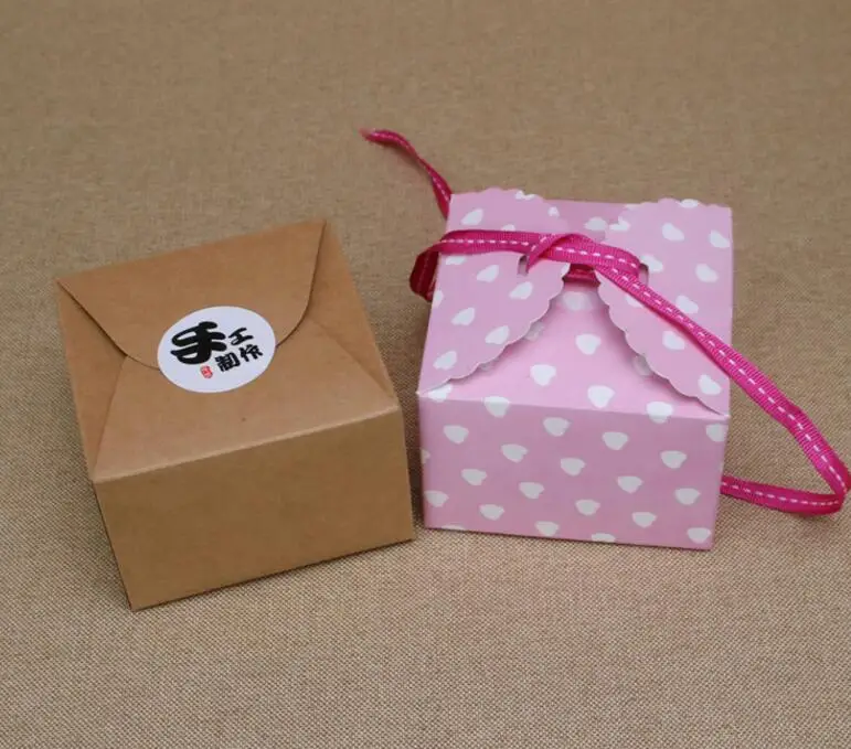 

9*9*6cm Kraft Craft Paper Jewelry Packing Box Small Gift Box For Biscuits Handmade Soap Wedding Party Candy cake cookies Box
