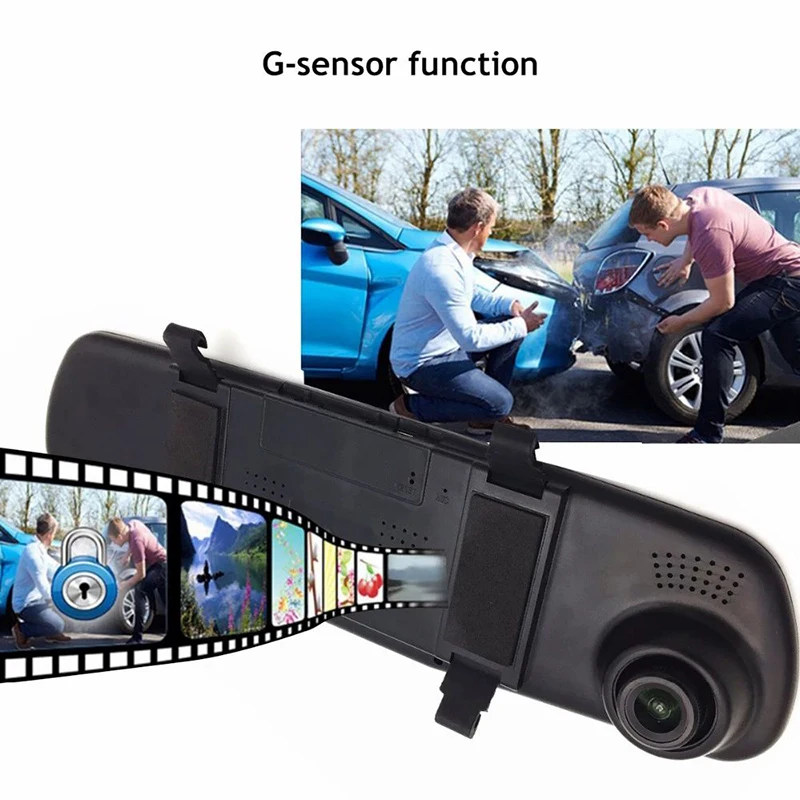 Dual Lens Car DVR Camera Full HD 1080P Video Recorder Rearview DVR Mirror With Rear view DVR Dash cam Auto registrater digital rear view mirror