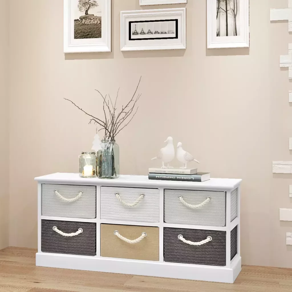 

New Arrival 2019 Storage Bench 6 Drawers Wood White Hall Bench Entryway Bench Drawer Cabinet Storage Cabinet Home Furniture