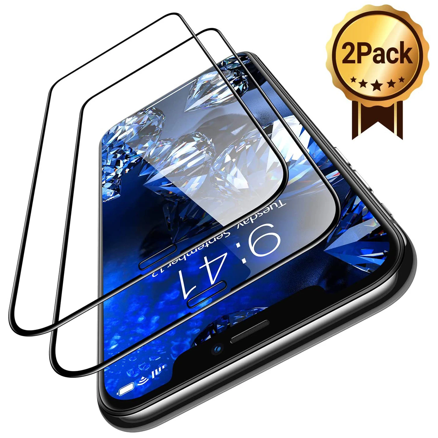 Diamonds Hard for iPhone 13 12 11 XR XS Pro Max Screen Protector, Clear