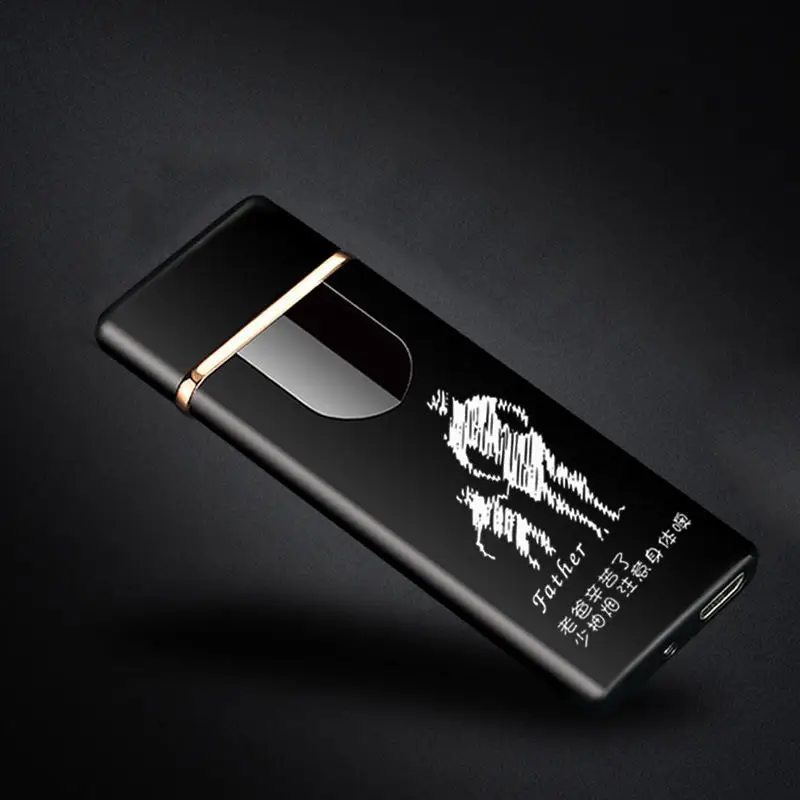 705 father Новая usb зарядка Зажигалка сенсорная Индукционная тонкая перезаряжаемая Зажигалка для сигарет ветрозащитная металлическая электрическая зажигалка гаджеты для мужчин - Цвет: 705 father