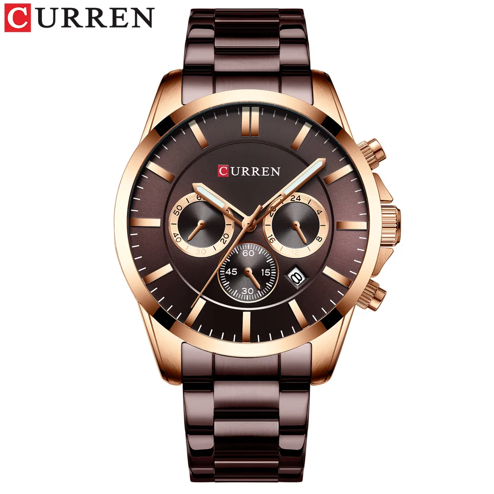 

New Style Fashion MEN'S Watch Waterproof Quartz Steel Belt Watch Multi-functional Six-pin Calendar MEN'S Watch