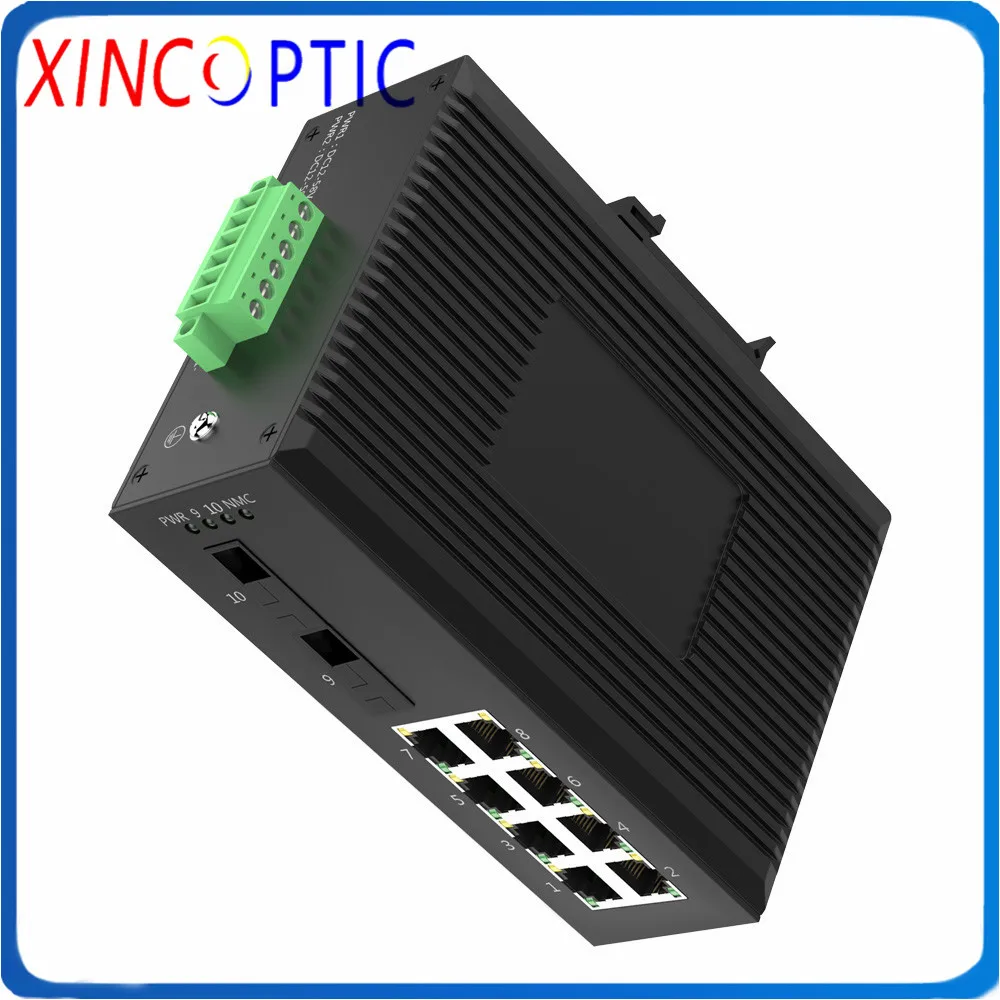 Промышленный Ethernet-коммутатор 8POE 100 Мбит/с IEEE802.3af/at + 2SFP 1000 исключая SFP Gigabit 2 Fiber и 8RJ45