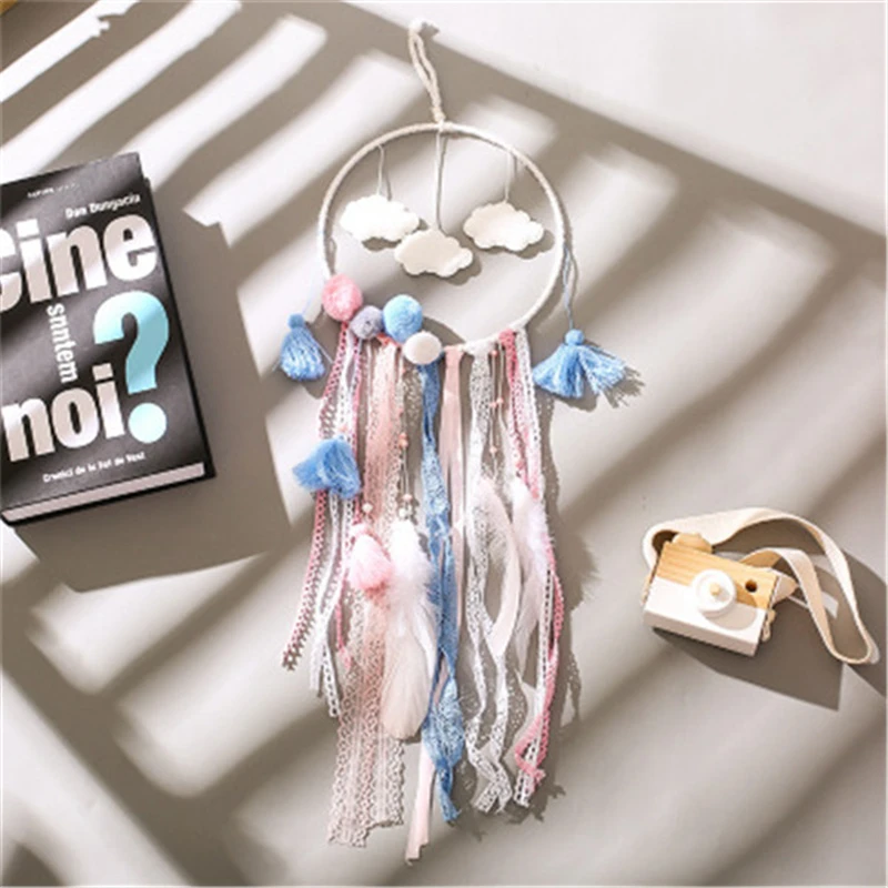 Подвесная палатсветильник с кисточкой в виде облака настенное украшение для