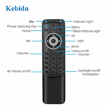

KEBIDU 2.4G Wireless Voice Air Mouse MT1 Remote Control IR learning Gyro Sensing Smart Remote Backlit for Game Android TV Box