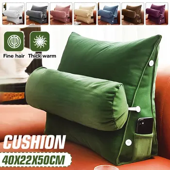 

2 Pcs/Set Home Dormitory Bedroom Sofa Bed Cushion Removable Pillow Washable Velvet Fabric PP Cotton Waist Pad Back Mat Headrest