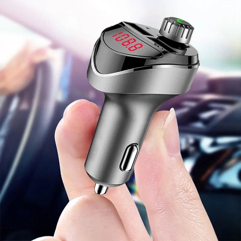 Vehemo QC3.0 двойной fm-трансмиттер с USB fm-адаптер громкой связи Автомобильный fm-передатчик Bluetooth стерео смарт-музыка