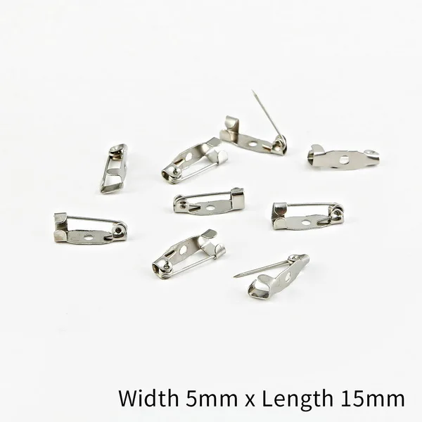 Rhodium 5x15mm 50 шт./Партия 15 20 25 30 35 мм золото/серебро/бронзовая брошь зажим базовые булавки безопасные булавки брошь настройки базы для украшений ручной работы Изготовление ювелирных изделий - Цвет: Rhodium 5x15mm