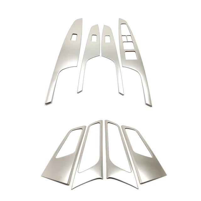 2015 16 17 18 2019 For Hyundai Tucson ABS Matte/Carbon Car Armrest Window Glass Lift Switch Button Trim Cover Accessories 4pcs stainless 8pcs