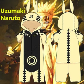 

Anime cosplay Naruto Rikudousennin Modo Uzumaki Naruto pajamas Onesies Home Costume Suits Cotton Pajamas Women Man Kids Jumpsuit