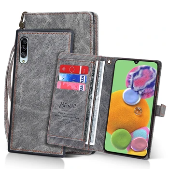 

Card Slots Case For Samsung Galaxy A21 A71 A51 Retro PU Leather Case Wallet Detachable Magnetic Flip Stand Protective Shell